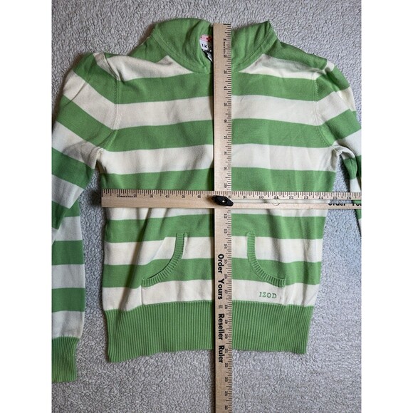 Izod Women’s Mint Green Striped Hoodie Sweater Sz S/P - Picture 8 of 9